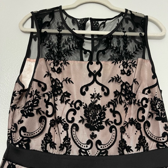 DRESSBARN ROZ & ALI Black & Blush Lace Dress - Picture 2 of 6